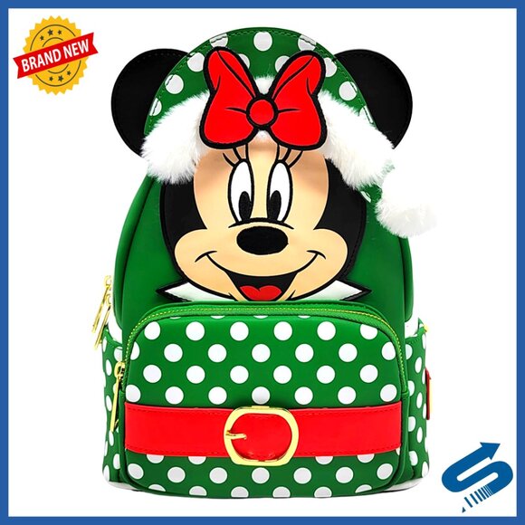 Faux Leather Christmas Shoulder Bag with Adjustable Straps and Multiple Pockets